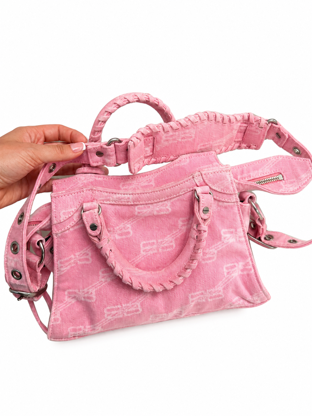 Balenciaga Neo Cagole XS in denim rosa